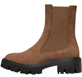 ONLY Damen ONLBETTY-1 NUBUCK PU Boot-NOOS Stiefelette, Cognac, 39 EU