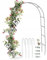 MIKONI Rosenbogen 240x140x38cm Metall Pergola Rankhilfe Rosensäule Rankgitter Grün Rankgerüst wetterfest