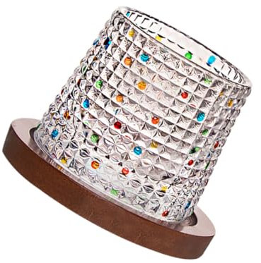 Milisten Whisky Shot Glasses 1 Set Rotating Whiskey Glass Cup Tumbler Coasters Crystal Whiskey Glass Whiskey Glass Mugs Martini Glass Rocks Glasses Whiskey Cup Wood to Rotate Rotatable Japan