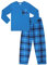 ThePyjamaFactory Pyjama long à carreaux écossais pour garçon Bleu, bleu, 10-11 ans