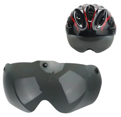 Pnuokn Magnetische Fahrradhelm-Brille, abnehmbare Sonnenblenden, abnehmbare Sonnen-Windschutzscheibe für Fahrradhelm, winddicht, Sportbrille, einfache Installation