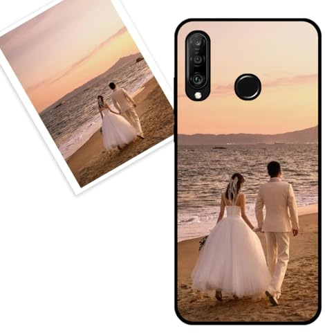 KARTXITAI personalisierte Handyhülle Kompatibel mit Huawei P30 lite,Stoßfeste Schutzhülle mit Weiche Bumper hülle selber gestalten-case personalisiert mit Foto,Bildern,oder Text -SCHWARZ