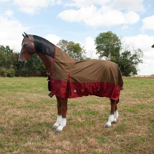 Brama-West - Coperta invernale con collo alto, impermeabile, fodera in nylon, colore antico/rosso