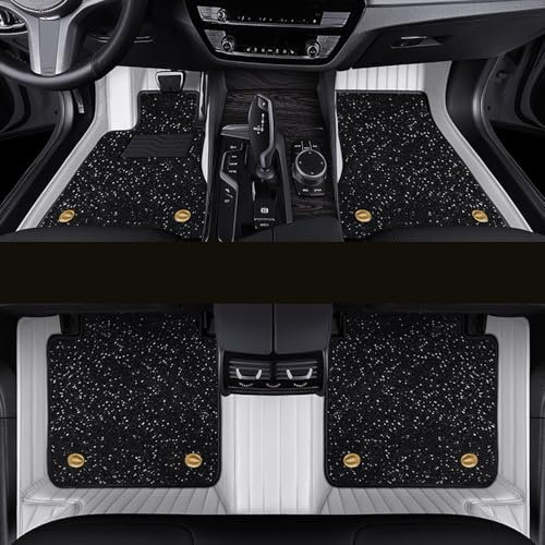 zhangbaoshun Auto Fußmatten für Au-di S4 2018-2023,Leder Automatten Set Matten,Wasserdicht rutschfest Allwetterschutz Vollständige Abdeckung Auto Innenraum Schutzmatten Set,A-White + Black