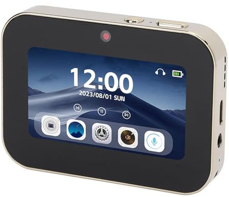 Akozon 4K-Digitalkamera, Kompakter 64-MP-Videoplayer, 120-Grad-Weitwinkel für Filme, Musikplayer, Zinklegierung, Kaltgeschnitztes Glas (Gold)