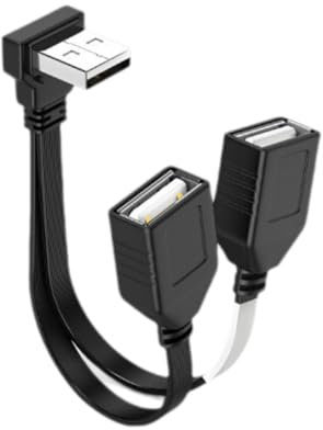 ESTCNK Cavo splitter USB 2.0 maschio a doppio adattatore femmina HUB salvaspazio 90 gradi