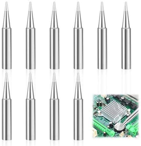Joynine 900M-T-B Punte Saldatore Stagno 10Pezzi Punta per Saldatore 1,2mm Saldatore in Lega Nichelata per HAKKO 936 Series Weller FEITA ATTEN QUICK Saldatore di Saldatura Saldante Stagno