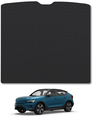 3mm Rubber Boot Liner for Volvo C40/Ec40 (2022+) Boot Mat Protector Anti-Slip Durable Waterproof CAD Laser Cut Tailored Fit Pet Dog Friendly Accessory Black All-Weather Protection