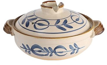 Olla de cerámica con tapa, cacerola, olla for guisar, olla de cerámica for el hogar, cazuela de cerámica, olla de barro multifuncional, for cocinar olla de sopa, utensilios de cocina, estufa(White,0.8