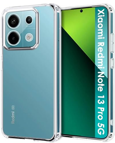 ICEDIO Ultra Clear Hülle für Xiaomi Redmi Note 13 Pro 5G(Nicht für 4G), Militärgeprüfte stoßfeste Handyhülle, vergilbungsbeständig, kratzfest, weiche TPU-Rückseite, schlanke Schutzhülle mit Fallschutz