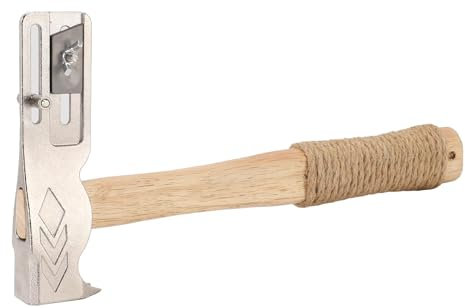 Magnetic Roofing Hatchet, Multifunctional Magnet Roofing Hammer, Magnetic Hammer with Hemp Rope Anti Slip Wood Handle, for Quick Installation of Roofing Nails and Felt Caps