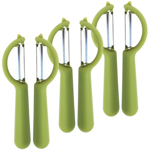 Cabilock 6 Pièces Éplucheur de Fruits Ergonomique Inoxydable pour Éplucher Patates Carottes Concombres Ustensile de Cuisine Compact Facile