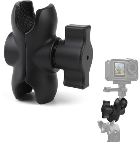 AHRLIC Action Camera 5cm Universal Connector Arm, Compatible with RAM Mounts, 1'' Ball Adapter, Short Double Socket Arm for Bike Motorcycle, Durable Composite Material, Ideal for Sports and Outdoor Ac