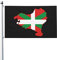 Drapeau basque, carte, drapeau, 90 x 150 cm, décoration extérieure, bannière, drapeau de jardin, pour la maison et le jardin