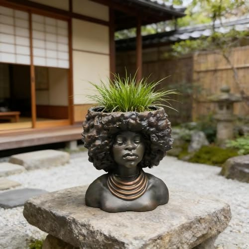 Générique Pot De Fleurs en Forme De Tête De Femme, Décoration Murale pour Fille Et Visage De Femme, Cadeau Parfait pour Le Jardinage Intérieur Et Extérieur, Décoration Moderne pour La Maison (A)