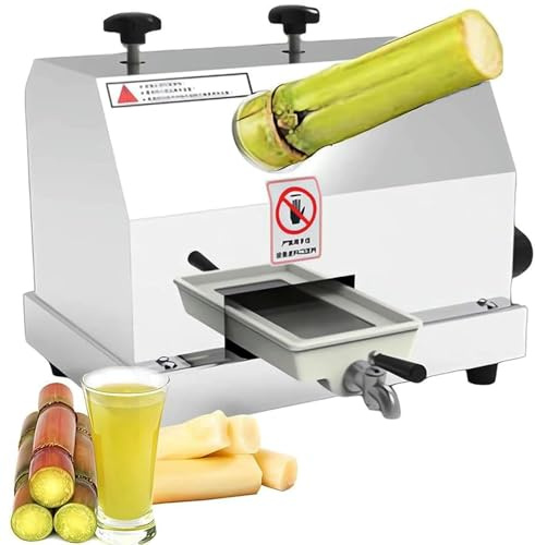 forestalk Sugar Cane Juicer Machine, Commercial Juice Extractor with 3 Stainless Steel Rollers, 2.4-Inch Feeding Chute, High Efficiency 110LBS/Hour