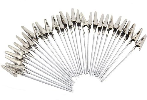 H&W 50 Stück Metalldraht Krokodilklemmen,Langschwänzige Memo Clip Tischnummernhalter,Platzkartenhalter,Bildhalter für Handwerk,Karte,Memo,Foto,Bildständer,Notiz,Party,Hochzeit