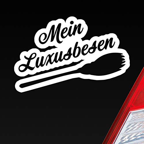 Hellweg Druckerei Mein Luxusbesen Hexe fliegen Fun Besen Auto Aufkleber Sticker Heckscheibenaufkleber