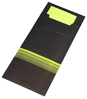 Pro DP 520 Serviettentaschen schwarz Limette grün inklusive Serviette 33x33cm 2-lagig, 1 Stück, Papier, Behälter, Serviette