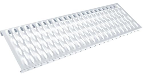 AGROHIT Laufrost aus Feuerverzinktem Stahlblech, Bewegungs- und Arbeitsplattform auf Dächern, Korrosionsbeständiger Dachtritt für Zugang zu Schornsteinen, Steigtritt, 0,8 m Länge