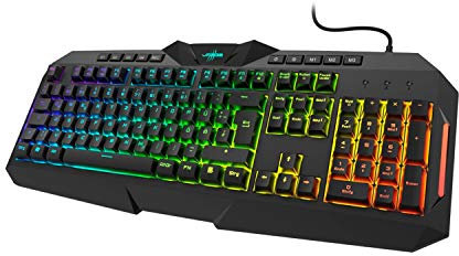 uRage Gaming-Keyboard “Exodus 700 Semi-Mechanical”, schwarz, halbmechanische Tastatur, vollpragammierbare Tasten, Anti-Ghosting, Win-Lock, RGB-Beleuchtung, 10 Mio. Anschläge, 47 x 19 x 3,5 cm