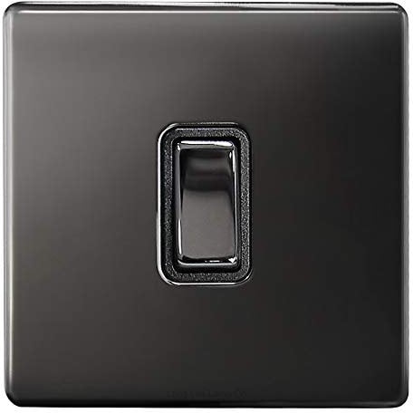 1 Gang Intermediate Single Light Switch Black Nickel Screwless Plate N313GME