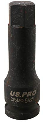 5/8 Deep Impact Hex Bit Socket 1/2 Drive 76mm Length Chrome Molybdenum Steel