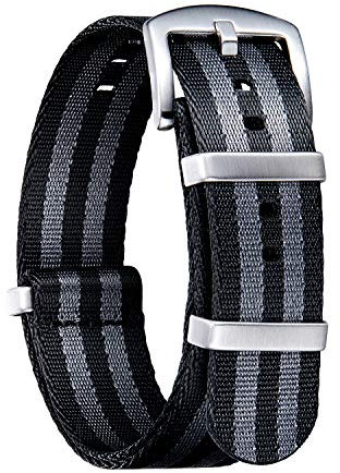 BINLUN Nylon Uhrenarmbänder Dick G10 Premium Ballistic Multicolor Ersatzuhrenarmbänder mit Schwarz/Silbe Edelstahlschnalle für Männer Frauen 18mm 20mm 22mm 24mm (Upgrade Design Version)