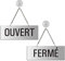 Panneau recto-verso Ouvert - Fermé en Aluminium anodisé avec Ventouse 175x65 mm No.31207-ES