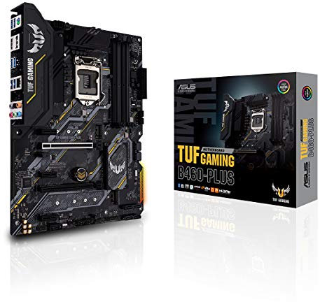 ASUS TUF GAMING B460-PLUS Mainboard Sockel 1200 (ATX, 8 Leistungsstufen, HDMI, DisplayPort, SATA 6Gbit/s, USB-3.2-Gen-1-Anschluss, Aura-Sync)