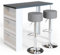 Vicco Bartisch-Set, Bartresen und Hocker, Grau/Weiß, 117 x 57 cm mit 2 Barhockern