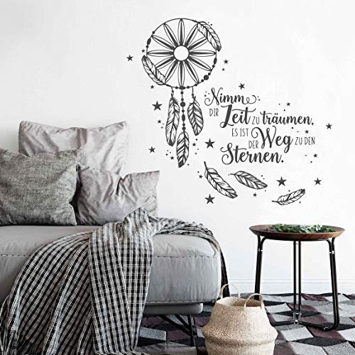 Bilderwelten Wandtattoo - Traumfänger Nimm dir Zeit, Farbe:Schwarz 60 x 60cm