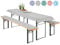 heimtexland ® Auflagen Set Bierzeltgarnitur 3-teilig Biertisch Tischdecke Bierbank Polster Bierbankauflage Typ331 Vichy Karo Grau für Tischmaß 50 x 110 cm