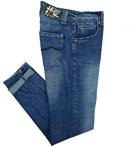Alfio Collection Jeans da Uomo Elasticizzato Taglie Forti Chiaro 5 Tasche 60 62 64 66