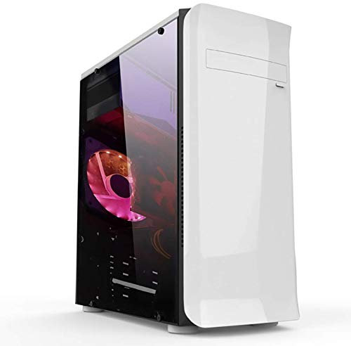 ZXFF Console De Jeu, Verre Trempé Mid-Tower ATX/M-ATX Smart Case, Console De Jeu, pour Ordinateur De Bureau, Blanc