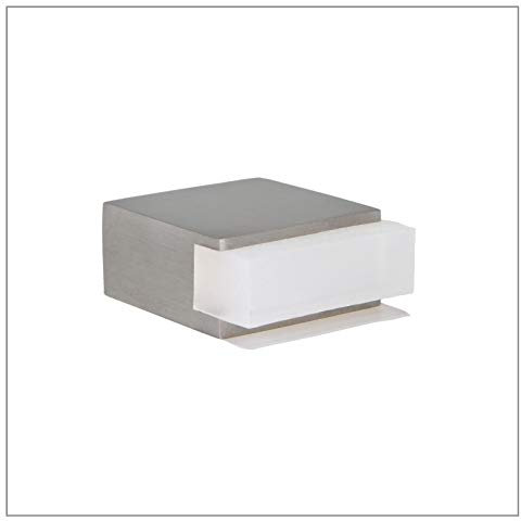 Adhesive Door Stop, Stainless Steel, Square, White Rubber, Ref. I-197 / 25x14-B
