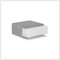Adhesive Door Stop, Stainless Steel, Square, White Rubber, Ref. I-197 / 25x14-B