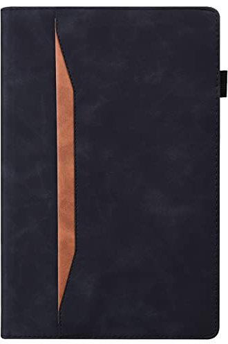 Kedic Custodia per iPad Pro 12,9 2021/2020, Stile business dai colori puri, con front pocket and handy pen holder, Cover iPad Pro 12,9 Pollici (4a/5a Generation), Nero