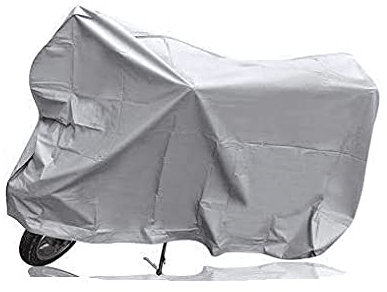 AUTOZOCO Funda Impermeable para Motocicleta, Ligera y Anti Polvo, Tamaño 210 x 120 cm, Gris, Apto para Uso Interior