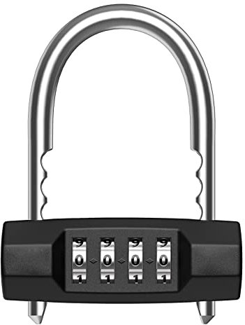 [Upgraded] Brifit Combination Padlock, 4-Digit Combination Lock, Outdoor Weatherproof Combination Locks Padlock, Adjustable Hook, Outdoor Heavy Duty Waterproof for School, Gym Locker, Shed, Garage