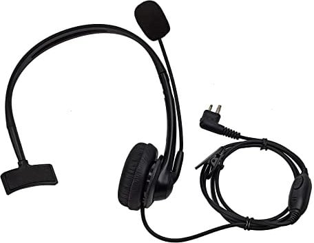 UAYESOK Radio Ohrhörer, 2-poliges Walkie Talkie Overhead Headset mit PTT-Mikrofon für Motorola CP040 CP200 DP1400 GP300 CLS1410 XT420 XT460 Hytera PD405 PD505 Amateurfunk Zwei Wege Radio