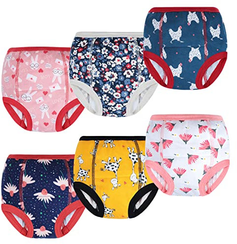 MOEMOE BABY Töpfchen Trainingshose Baby, 6 Stück Trainerhosen Kleinkinder Lernwindel Unterwäsche, Waschbare Töpfchentrainingshose Mädchen Jungen 3 Jahre, Rosa
