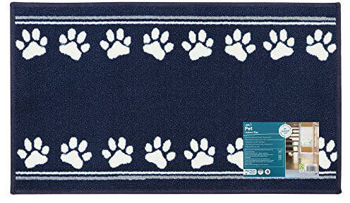 JVL Machine Washable Pet Mat 40 x 70 cm, Parade Paws (01-263PP)