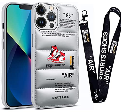 WEBJIASU for iPhone 13 Pro Case,Cool Sports Shoes Brand Phone Case Cove, Cool Red Sneakers ins White or Black Label Pattern Soft Cover-Ultra Thin Soft Silicone Shockproof Cover for 13 pro