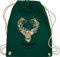 Turnbeutel Rucksack - Kompatibel Oktoberfest - Herzmädl Hirsch Geweih Hirschgeweih Madl - Unisize - Dunkelgrün - tasche beutel turnsack baumwoll stoff baumwolle trachtenrucksäcke bayrischer abend