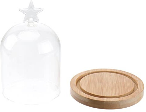 HOMSFOU Cloche Campana di A Forma di Sfera Display Cupola con Base in Sughero 10 Cm Mini Bottiglie di Cupola Barattoli di Stoccaggio Fiore Vetrina per La Decorazione di