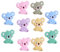 WEWAYSMILE 12 Stück Geometrie Silikonperlen, Silikonperlen Masse, Bunte Runde Silikonperlen, Für Schlüsselanhänger Halskette Armband Basteln DIY (Koala)