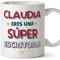 MUGFFINS Tazas Personalizadas para ESCRITORA mujer - En Español - Eres Súper - 11 oz / 330 ml - Regalo Personalizable original y divertido