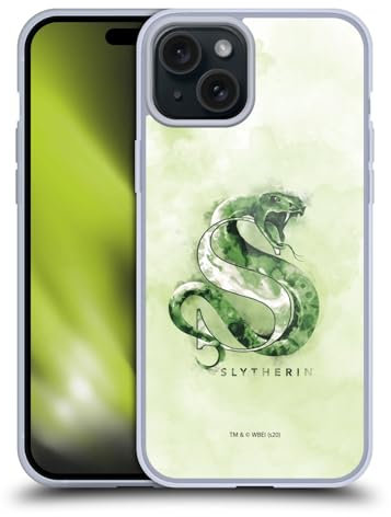 Head Case Designs Officially Licensed Harry Potter Slytherin Deathly Hallows XVI Gel Case [Military Grade Protection] Compatible with Apple iPhone 15 Plus and Compatible with MagSafe