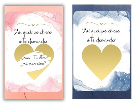 EVTI 2 Cartes à gratter pour demande marraine et parrain, Carte annonce, Veux tu etre ma marraine, Veux tu etre mon parrain